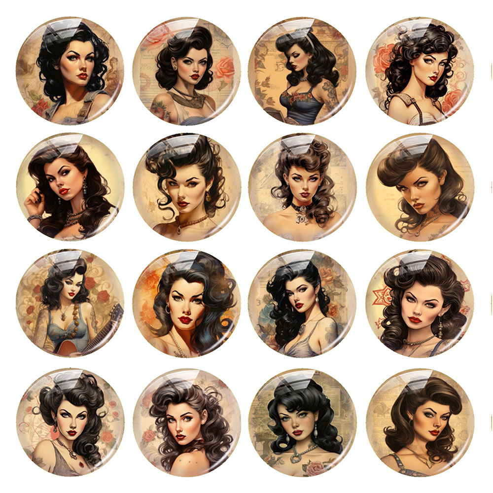 Vintage Collectible Item - Cabochão de Vidro Vintage com Fotos