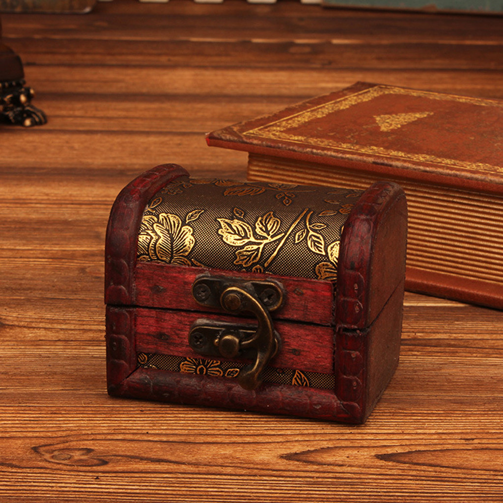 Vintage Collectible Item - Caixa de joias de madeira vintage