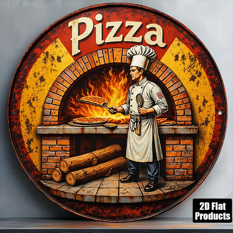 Vintage Collectible Plates - Placa de Metal Retrô 2D, Arte