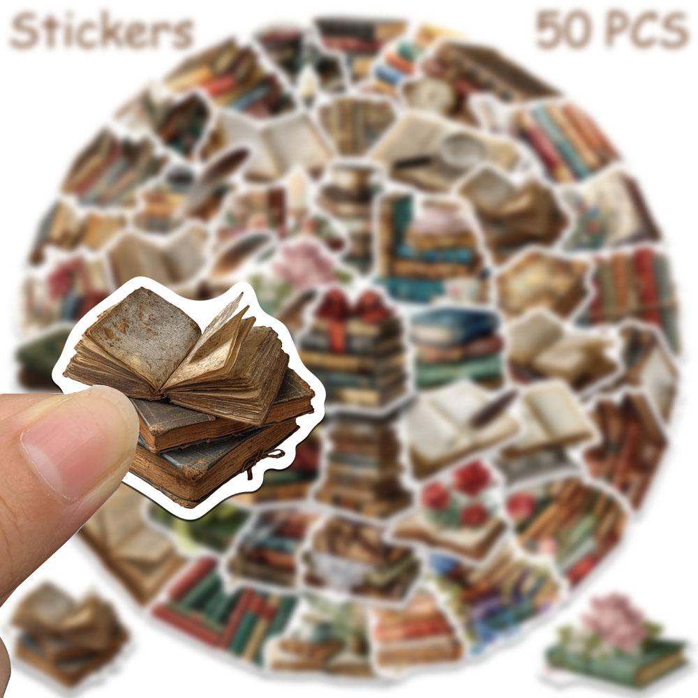 50 Adesivos Vintage de Livros  - Vintage Collectible Books avaliação e preço